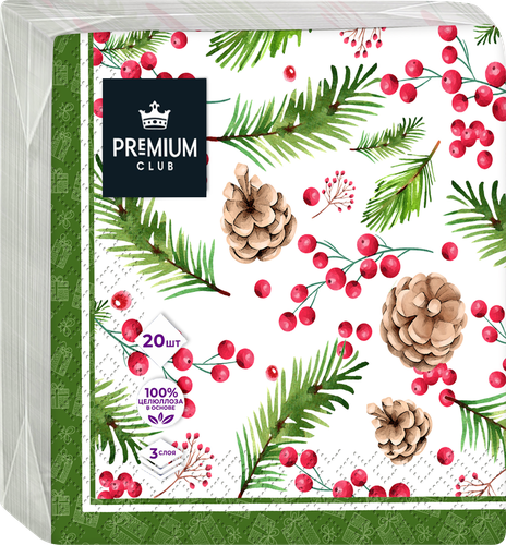 

Салфетки бумажные Premium Club Игрушки 3 слоя 33х33 см 20 шт., дизайн в ассортименте 1 упаковка