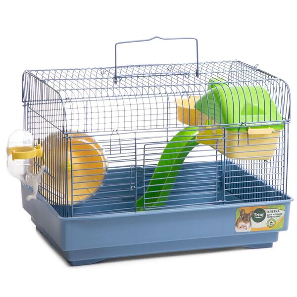 Клетка для мелких животных, эмаль, сине-серая, 330*230*230мм