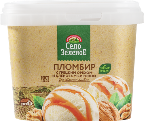 

Мороженое пломбир Село Зелёное с грецким орехом и кленовым сиропом 450 г
