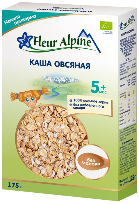 

Каша безмолочная овсяная Fleur Alpine, с 5 месяцев 175 г