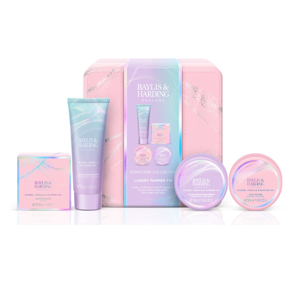 

Набор Baylis&Harding Luxury Pamper Tin Крем для душа 50 мл, масло для тела 50 мл, крем для рук 50 мл, мыло 50 г