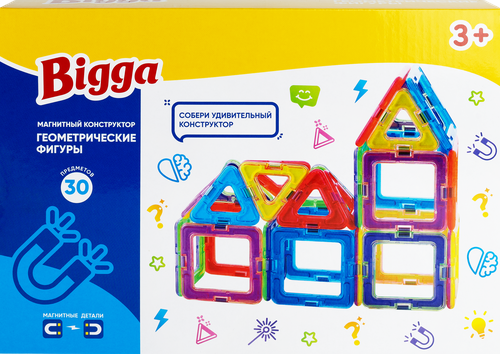 

Конструктор магнитный BIGGA Геометрические фигуры, 30 предметов Арт. CB802398