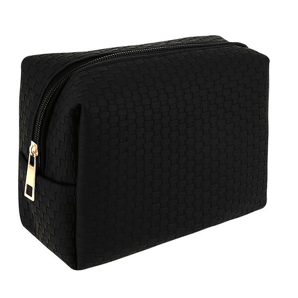 Косметичка Lady Pink плетёная, чёрная