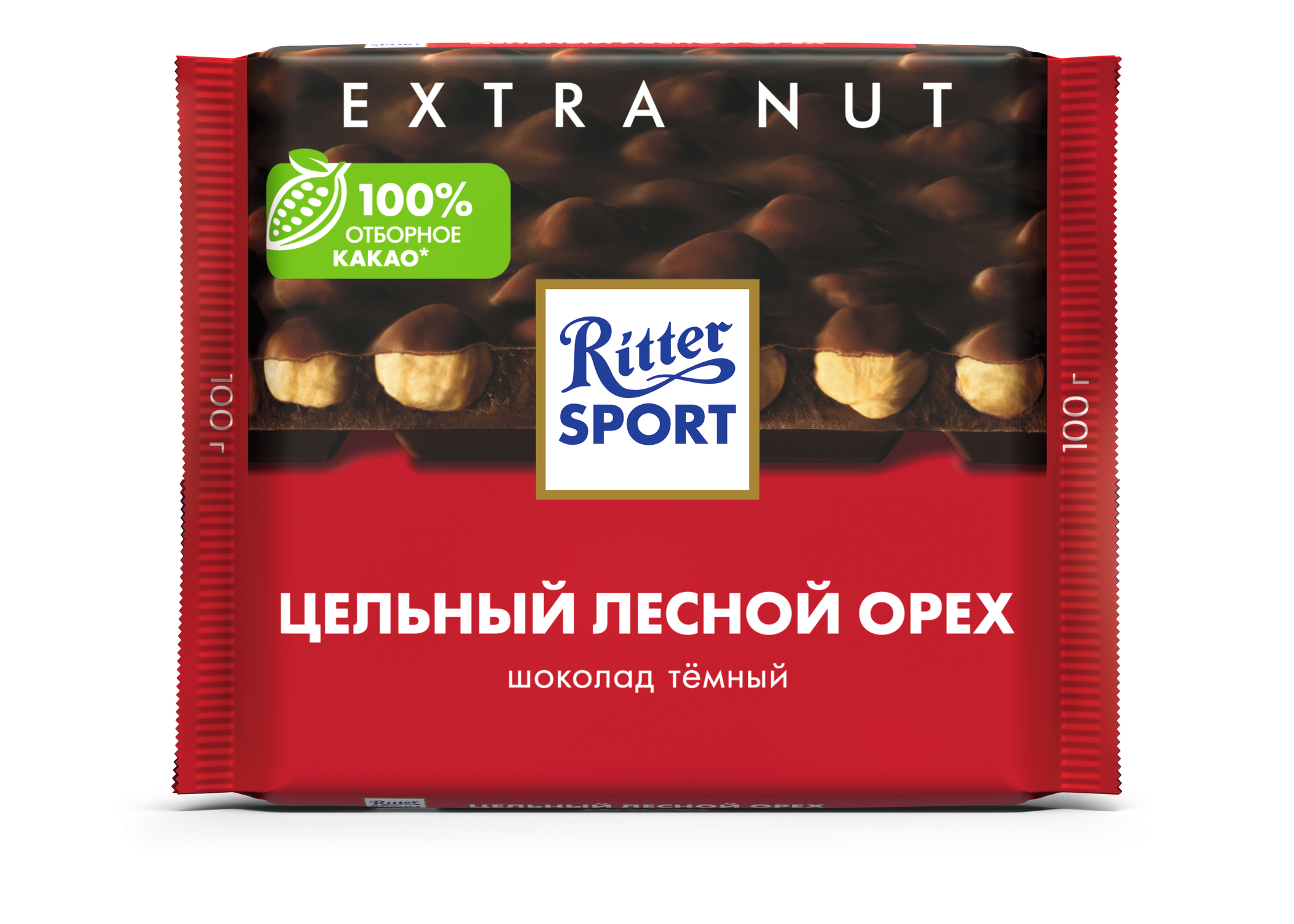 

Шоколад темный Ritter Sport Extra Nut Цельный лесной орех 100 г