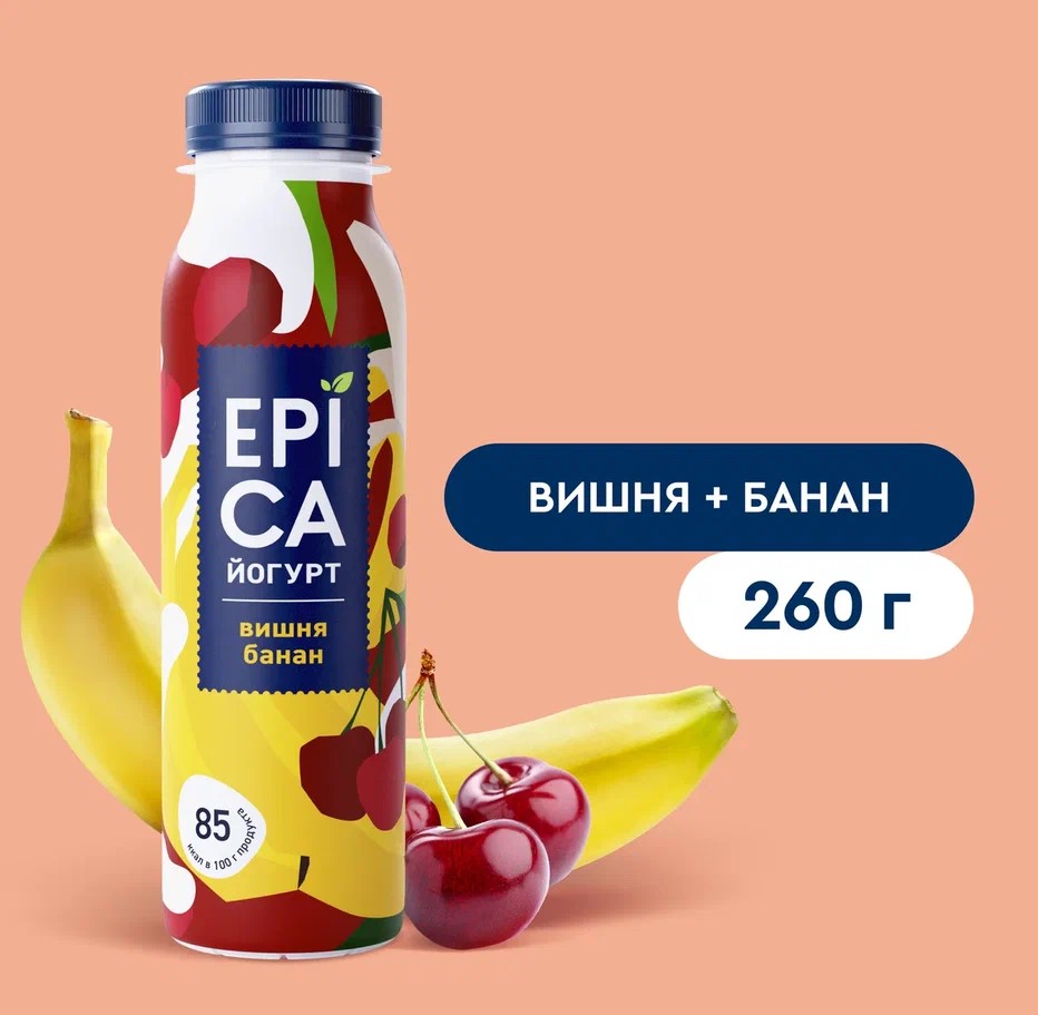 

Йогурт питьевой Epica вишня-банан 2.5% 260 г