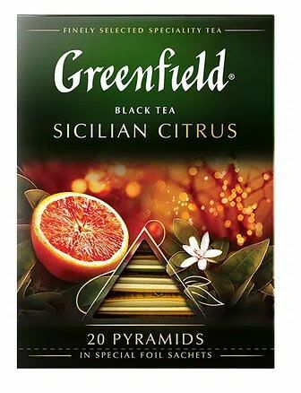 Чай черный Greenfield Sicilian Citrus в пирамидках 20 х 1,8 г