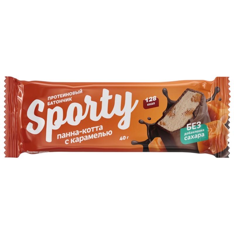 

Батончик Sporty Панна-котта с карамелью протеиновый глазированный 40 г