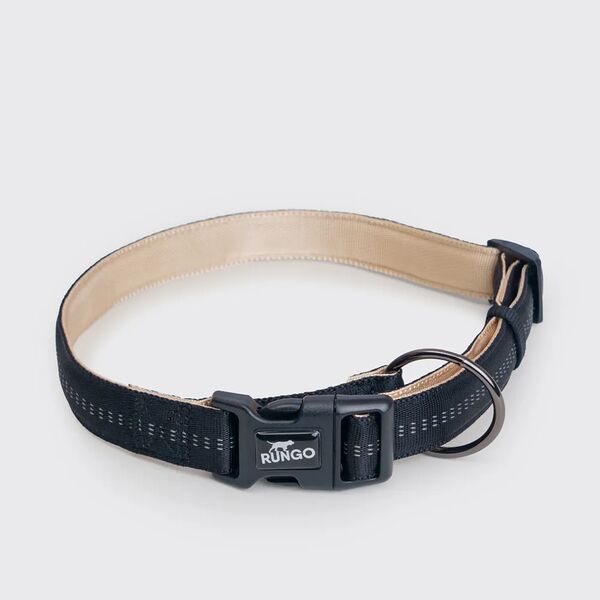 Ошейник Rungo Downtown L-XL: 40–65 см х 25 мм черный с бежевым