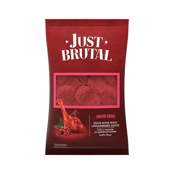 Чипсы картоф Just Brutal со вк утки с соусом из дикой брусники 85г
