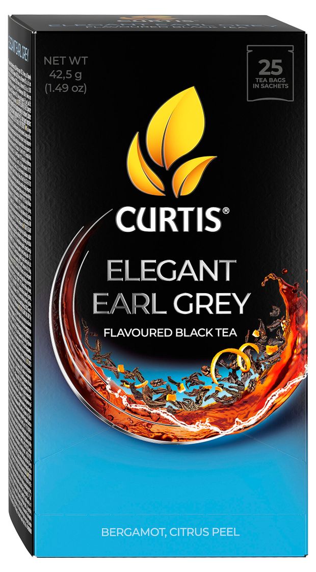 

Чай чёрный Elegant Earl Grey With Bergamot Flavour ТМ Curtis (Кертис) 25х1.7 г