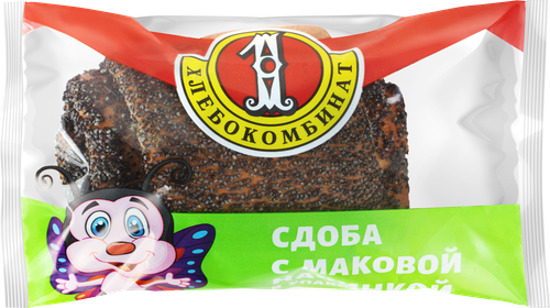 

Сдоба Первый хлебокомбинат с маковой начинкой 60 г