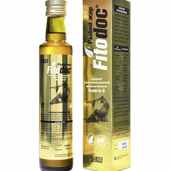Рыбий жир для животных и птиц АВЗ Fitodoc 250 мл