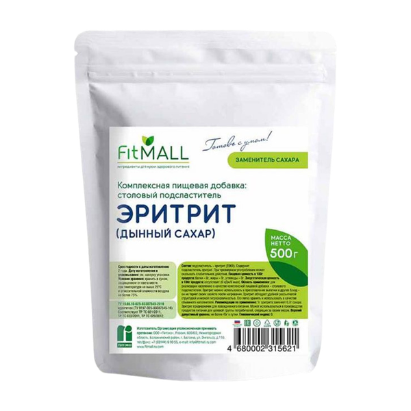 Заменитель сахара Fit Mall эритрит натуральный 500 г