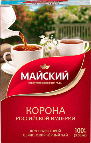 

Чай черный Майский Корона Российской Империи цейлонский листовой 100 г