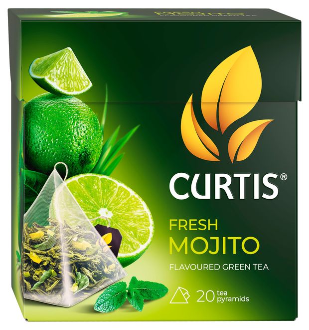 

Чай зеленый Curtis Fresh Mojito в пирамидках 20 х 1.7 г