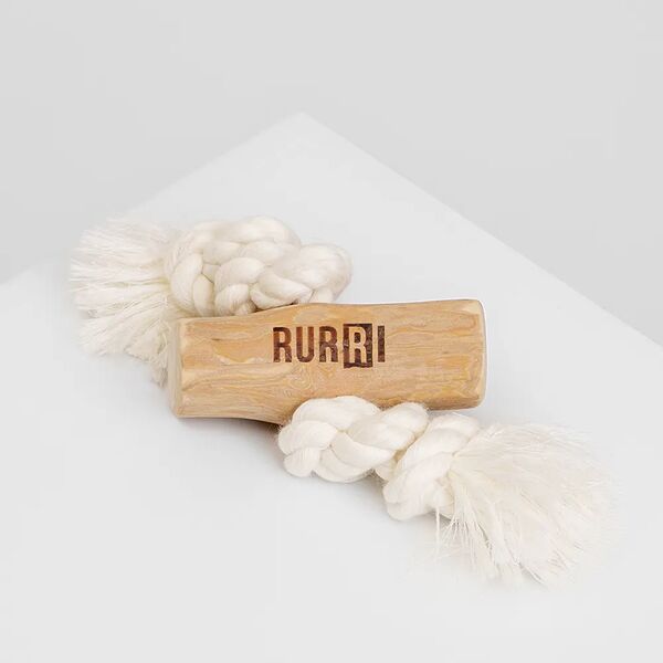 Игрушка для собак Rurri Палочка из кофейного дерева с веревкой размер M