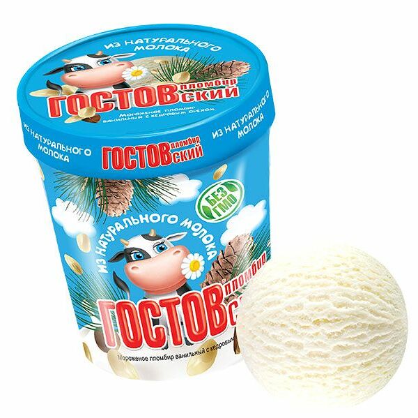 Мороженое пломбир Гостовский Ванильный с кедровым орехом 350 г