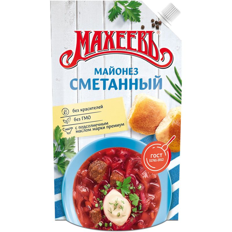 

Майонез Махеевъ Сметанный 50.5% 380 мл