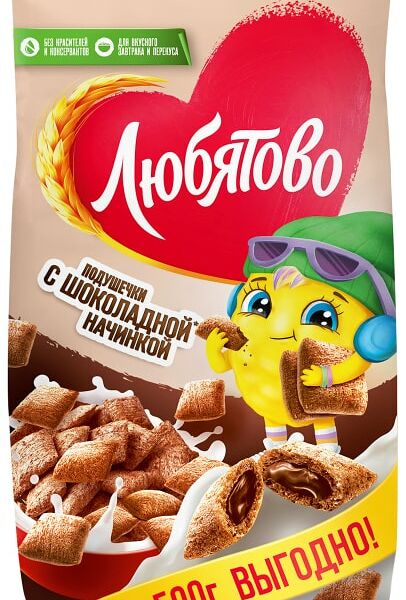 Подушечки Любятово с шоколадной начинкой 500г