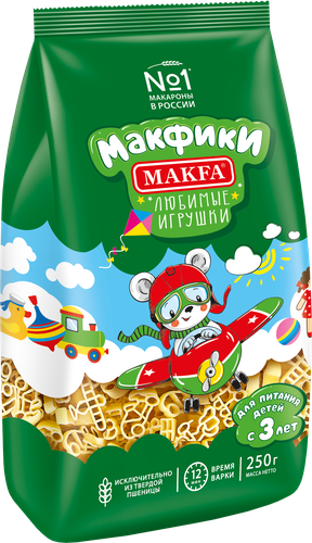 

Макаронные изделия Макфики Makfa Любимые игрушки 250 г