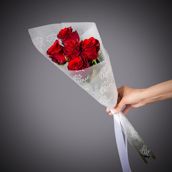 Монобукет 5 Роз Explorer в упаковке