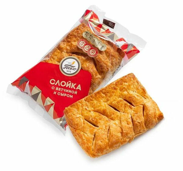 Слойка Пеко с ветчиной и сыром 100 г