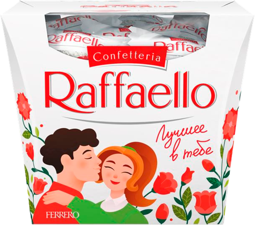 

Конфеты Raffaello с цельным миндальным орехом в кокосовой обсыпке, дизайн в ассортименте 150 г
