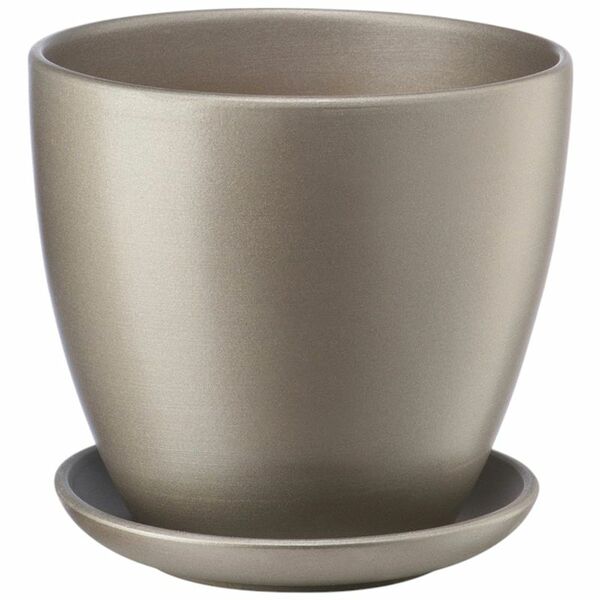 Горшок керамический с подставкой Бутон темно-серый, 1.4 л