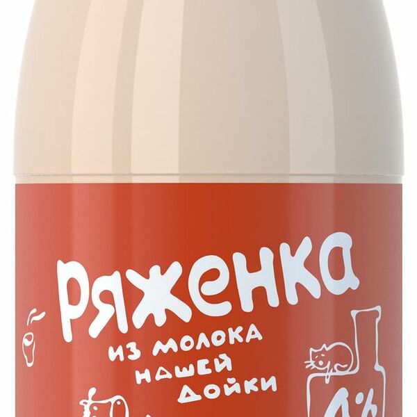 Ряженка НАШЕЙ ДОЙКИ 4%, без змж, 900 г