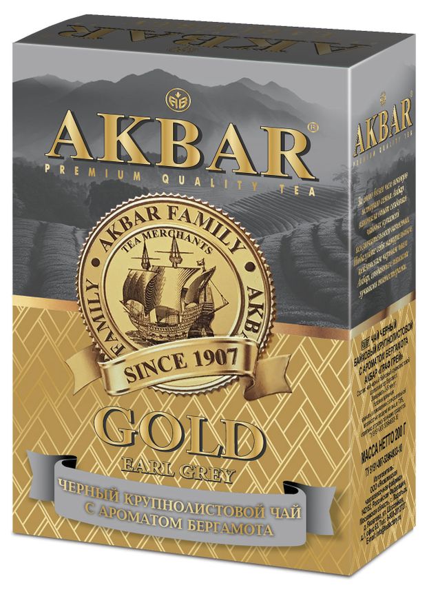 

Чай черный Akbar с ароматом бергамота крупнолистовой 200 г