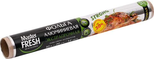 

Фольга Master Fresh алюминиевая экстрапрочная 10 м x 29 см, 14 мкм