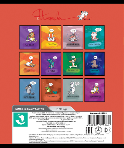 

Тетрадь общая ПЗБМ Зоометрия Английский язык 40 листов А5