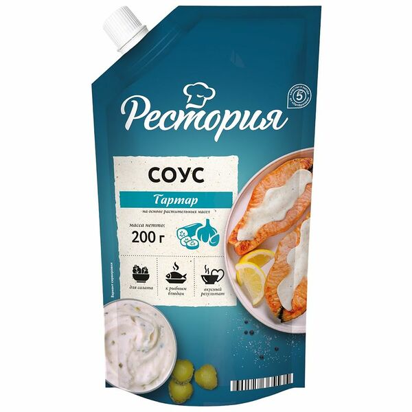 Соус Рестория Тартар на основе растительных масел 30% 200 г