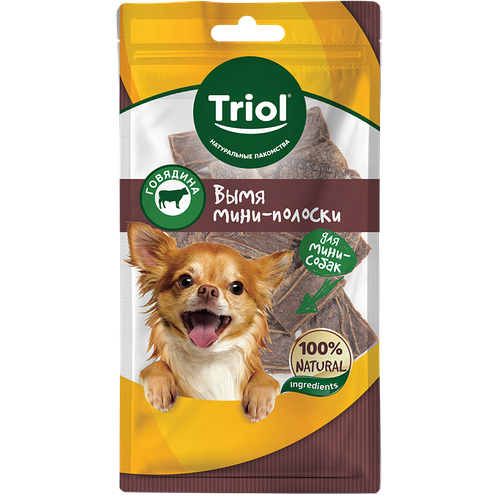 Лакомство для взрослых собак Triol Вымя говяжье мини-полоски 40 г