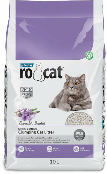 Наполнитель Ro Cat минеральный комкующийся Lavender, 10 л.