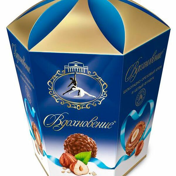 Набор конфет Вдохновение шоколадно-ореховый крем и целый фундук 150 г