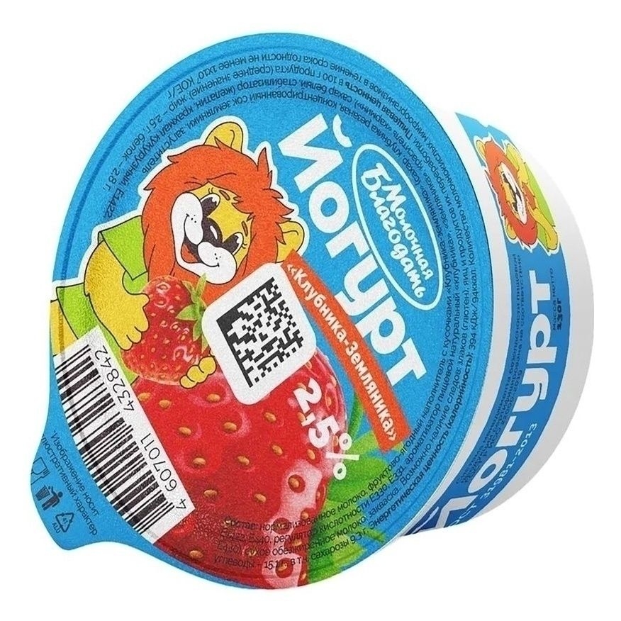 

Йогурт Молочная Благодать Клубника-Земляника 2.5% 130 г