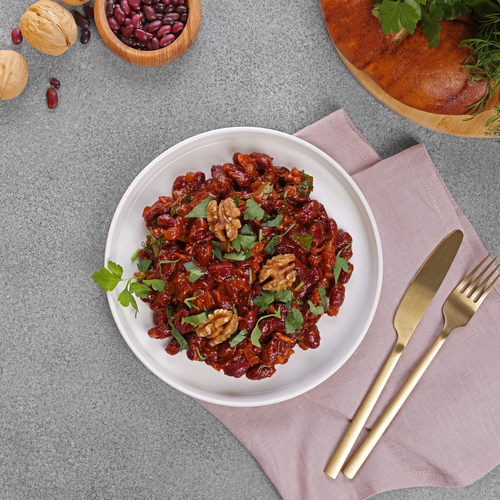 

Лобио из красной фасоли с грецким орехом вес