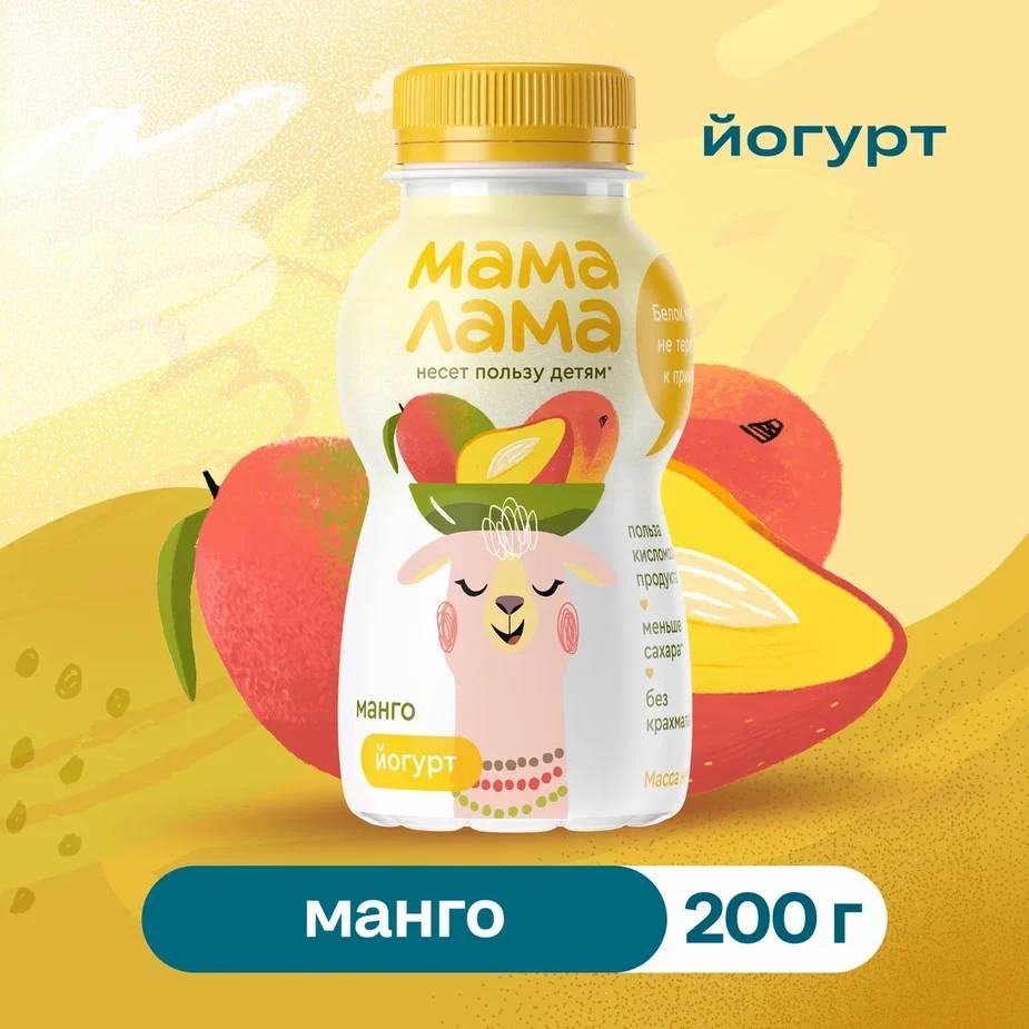 

Йогурт питьевой Мама Лама Манго 200 г