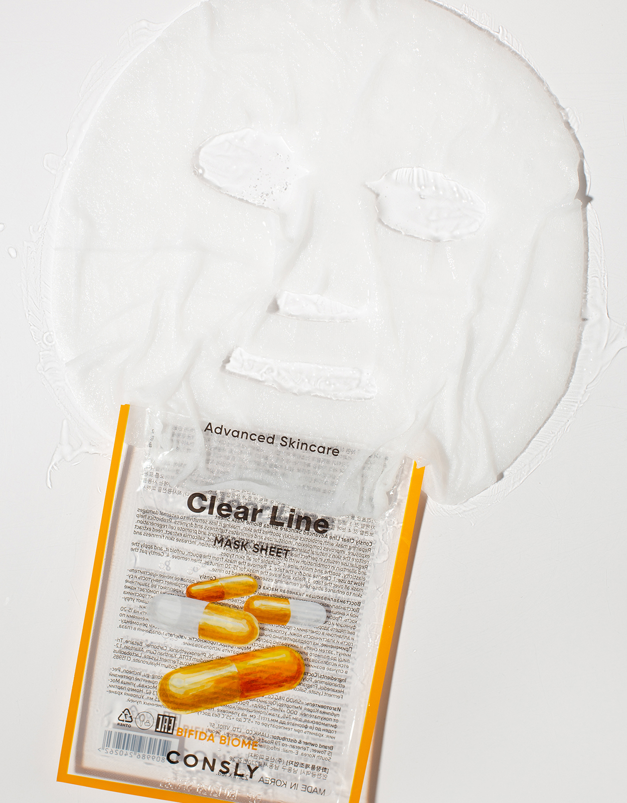 

Маска тканевая Consly Advanced Skincare Clear Line Bifida Biome Mask Sheet восстанавливающая с пробиотиками 25 мл