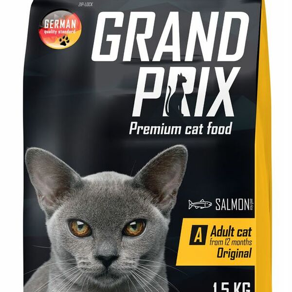 Сухой корм для взрослых кошек всех пород Grand Prix Original с лососем и рисом