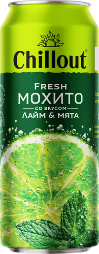 

Напиток безалкогольный Chillout Cocktails Fresh Mojito Лайм, мята 450 мл