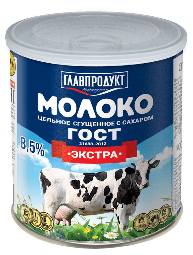 

Молоко цельное сгущённое Главпродукт Экстра с сахаром 8,5% 380г