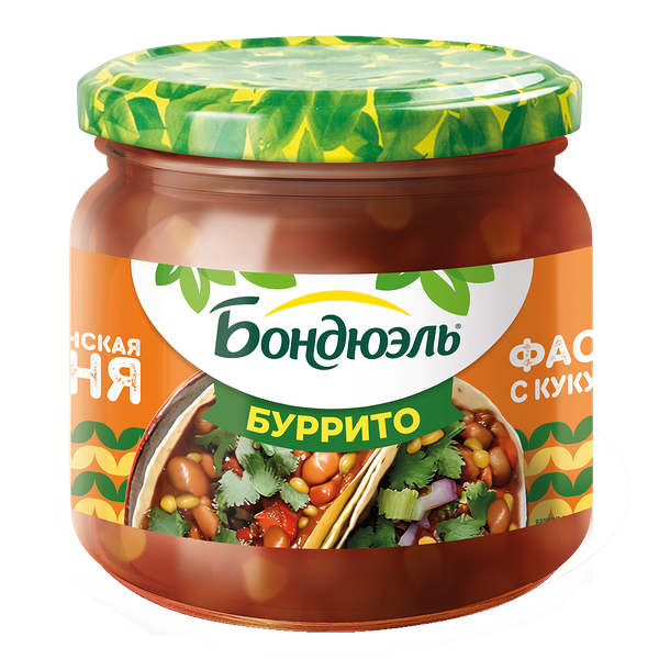 Фасоль красная Бондюэль с кукурузой по-мексикански в соусе Буррито 360 г