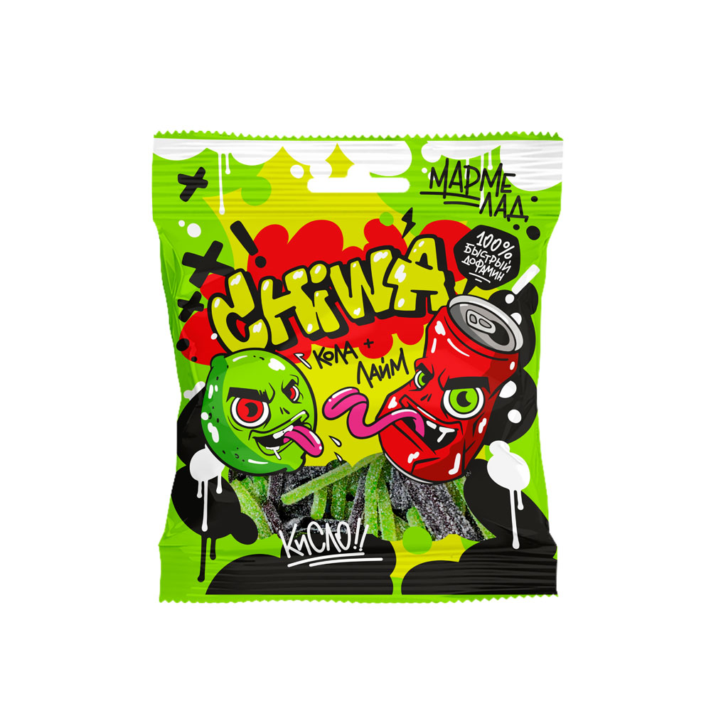 

Мармелад Chiwa кислый кола лайм 90 г