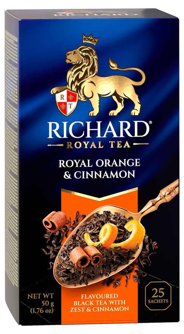 

Чай в пакетиках Richard Royal Orange & Cinnamon 25 саше, 50 г