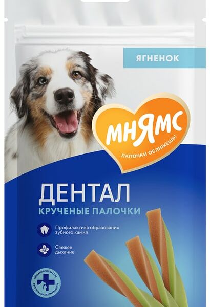 Лакомство для собак Мнямс Палочки Ягненок-мята 70г