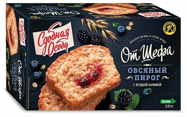 Пирог Сдобная Особа овсяный с ягодной начинкой, 350 г