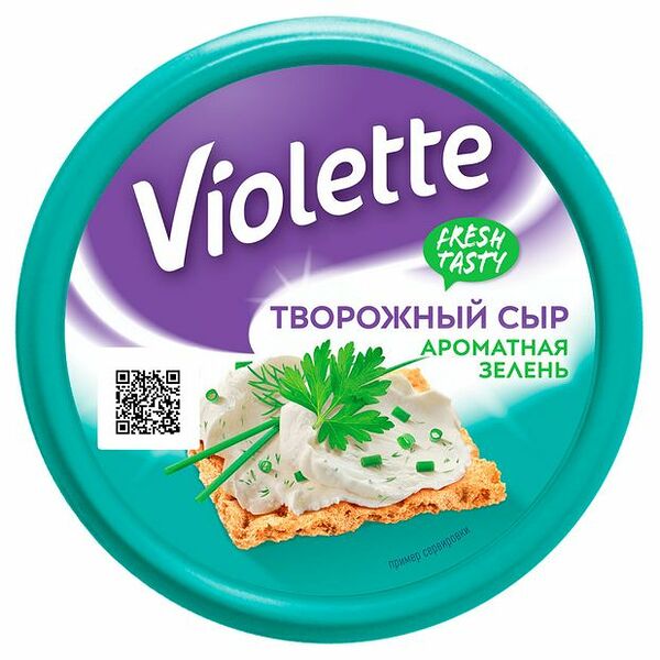 Сыр творожный Violette Ароматная зелень 70% БЗМЖ 140 г