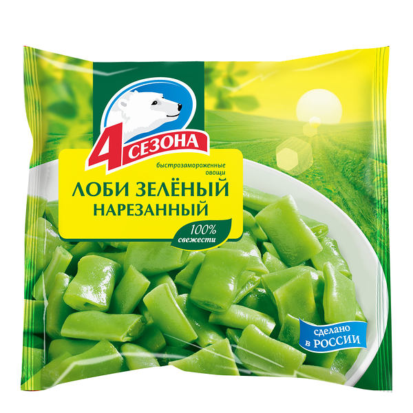 Лоби 4 сезона зеленый нарезанный 400 г